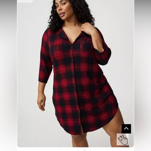 torrid Other - Torrid Super Soft Ribbed Red & Black Plaid Sleep Gown Size 2 18-20